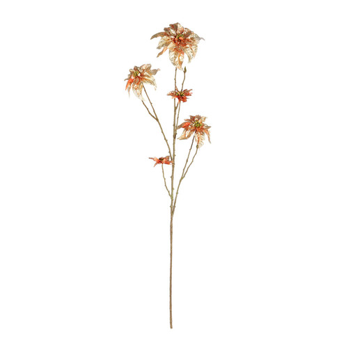 Botanica Poinsettia Branch Orange/Gold (141cm)