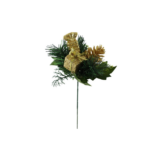 Gold Present & Pinecone Pick (20cm)