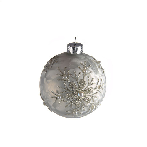 Snowflake Glass Bauble (8cm)