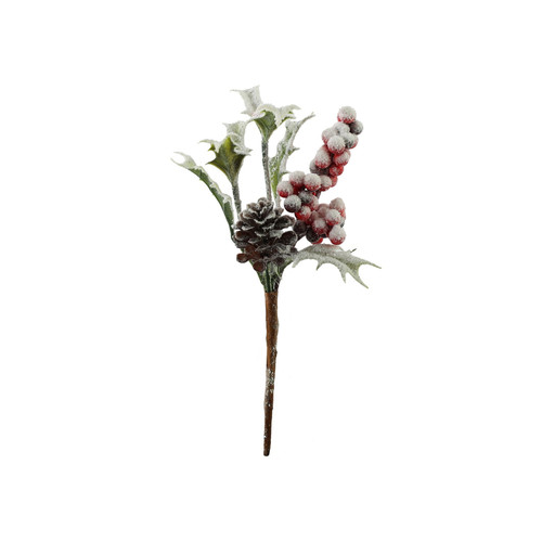 Frosted Holly & Berry Pick (24cm)