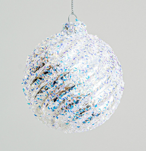 Iridescent Sequin Swirl Decorative Bauble (8cm)