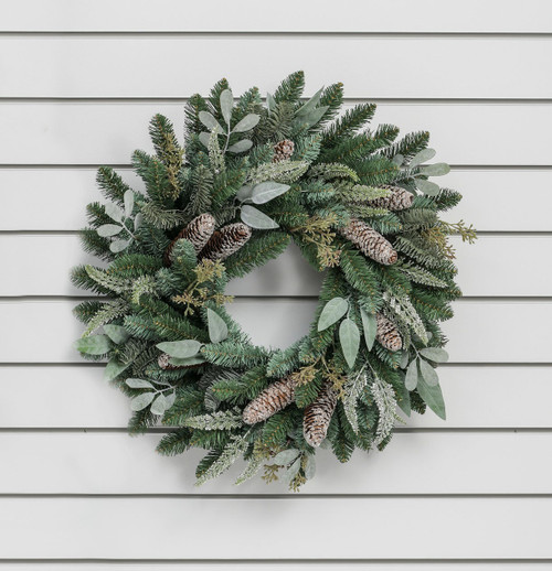 Natural Mixed Foliage & Cones Wreath (60cm)