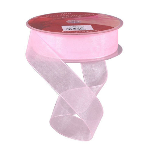 Baby Pink Woven Edge Organza 25mm Baby Pink Woven Edge Organza 25mm