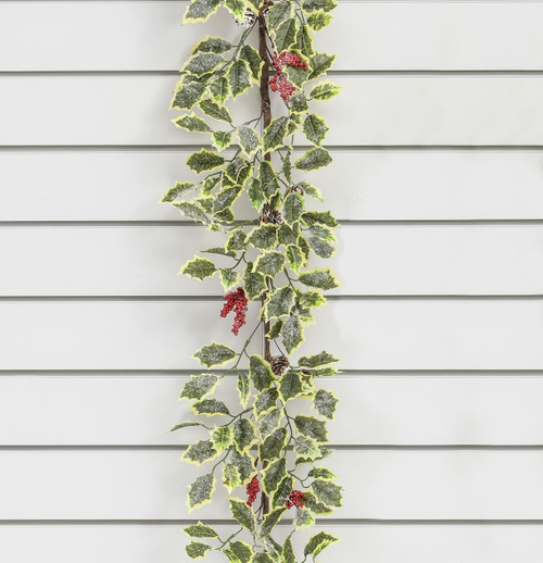 Festive Holly, Berries & Cones Garland (180cm)