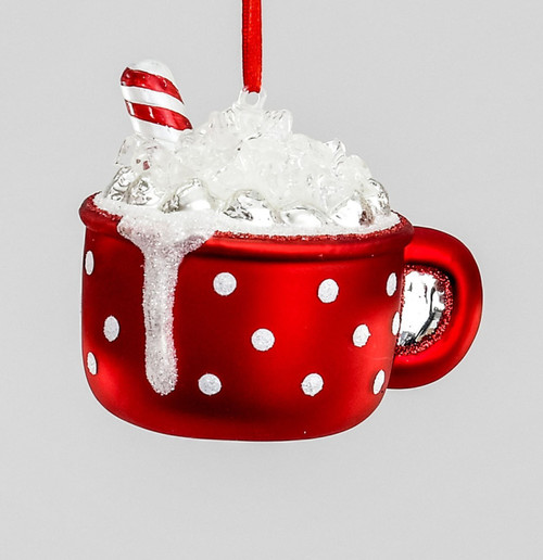 Red & White Candy Cane & Cup Hanging Decoration