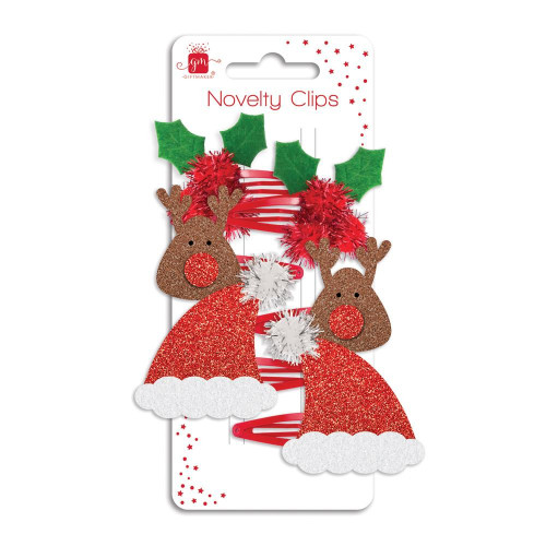 Christmas Hair Clips (Pk3) (Assorted Designs)
