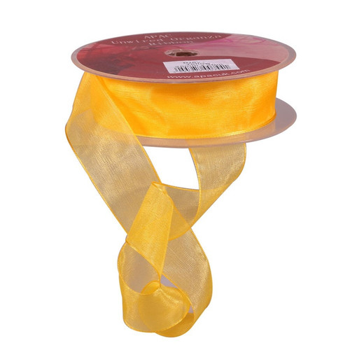 Yellow Woven Edge Organza 25mm Yellow Woven Edge Organza 25mm