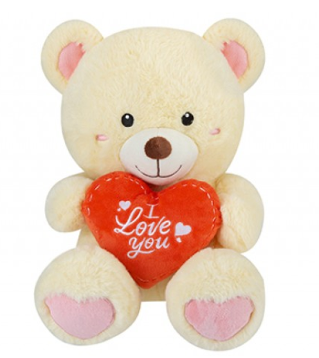 	Sitting Value Bernie Cream Bear with Heart (30cm)