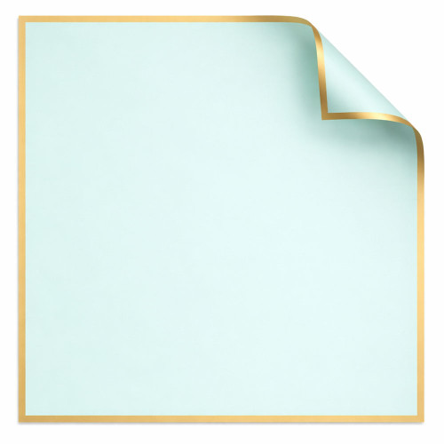 Korean Style Pre Cut Cello Wrap Sheets - Mint Green with Gold Border (100 Sheets)