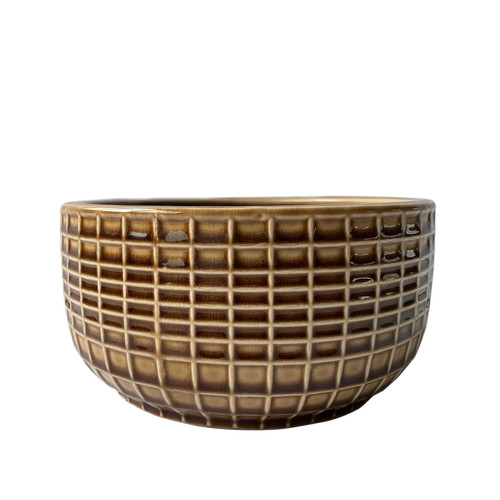 Hortus Brown Braga Pot (10cm H x 20.5cm Dia)