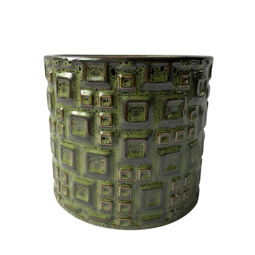 Hortus Olive Green Evora Pot (13cm H x 13.5cm Dia)