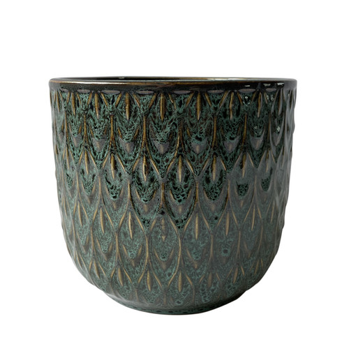 Hortus Nazare Olive Green Pot (13cm H x 13.5cm Dia)