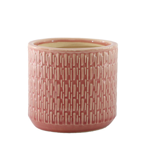 Hortus Salmon Pink Gosford Pot (19cm H x 21cm Dia)