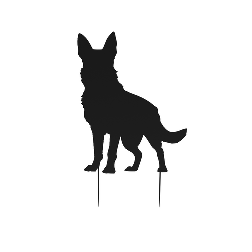 German Shepherd Silhouette Decorative Garden Stake