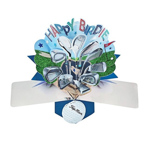 3D Pop Up Card by Second Nature - Happy Birthday Golf