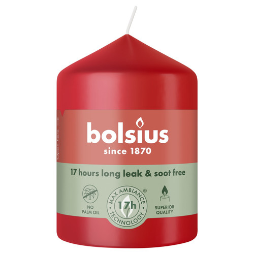 Bolsius Delicate Red Essential Pillar Candle (80 x 58mm)