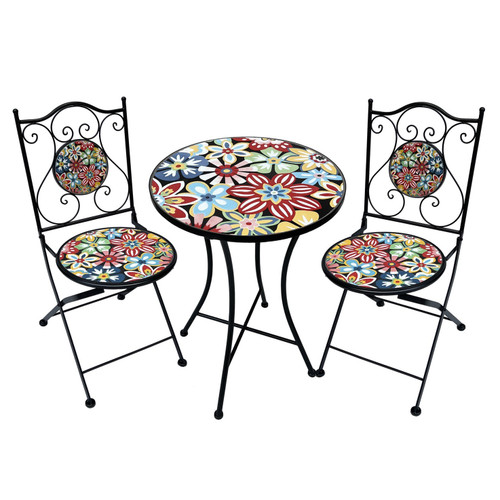 Floral Design Multicoloured Bistro Set