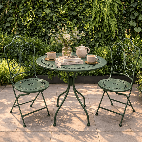 Leaf Design Light Green Bistro Set