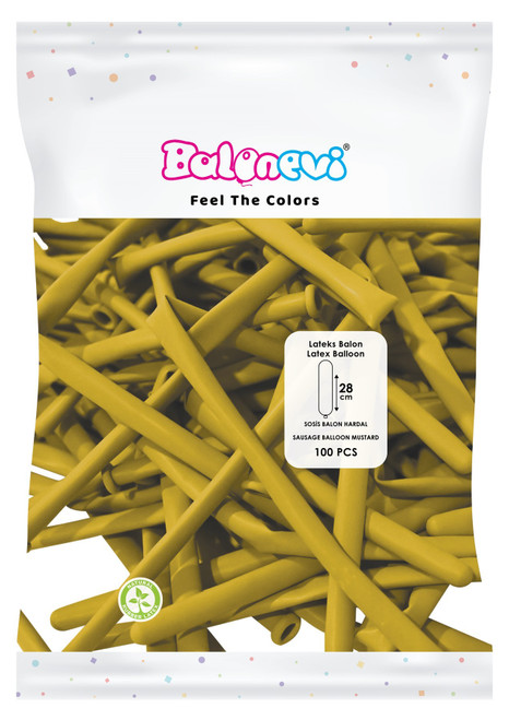 Mustard Modelling Balloons (Pack of 100)
