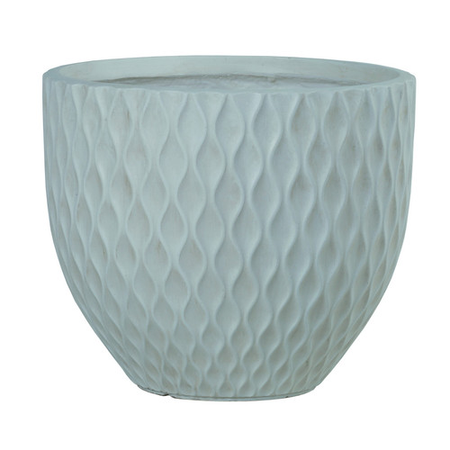 Set of 4 Hortus Outdoor Embossed Diamond Light Grey Planters