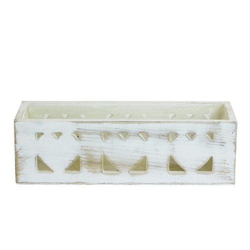 Wooden White Planter 3 Heart
