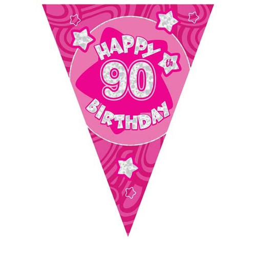 Pink Holographic 90th Banner Pink Holographic 90th Banner