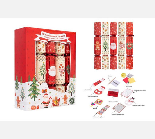 Cream & Red Family Gingerbread Crackers (12 inches)