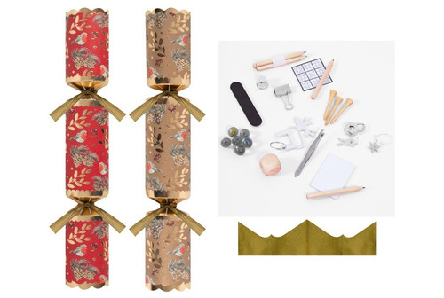 50 Red & Gold Robin Crackers (12 Inch)