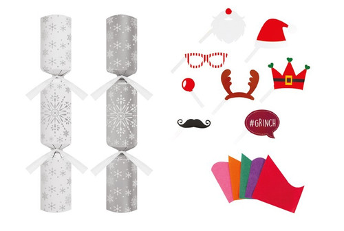 50 Silver Snowflake Eco Crackers (11 Inch)