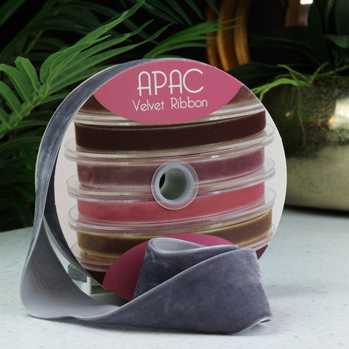 Grey Velvet Ribbon (50mm x 20m) Grey Velvet Ribbon (50mm x 20m)