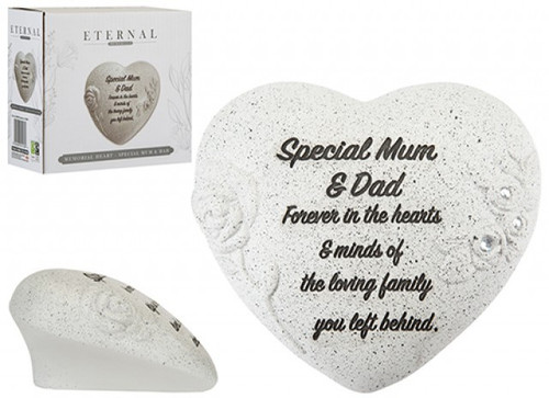 Memorial Grey Heart - Special Mum & Dad