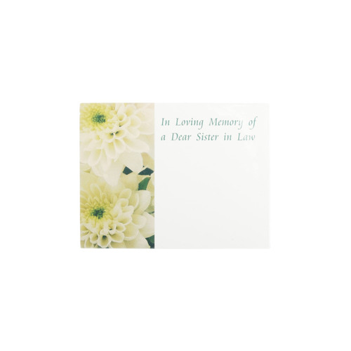 Brother In Law In Loving Memory Florist Card (Pack of 50)