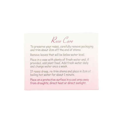 Rose Care Instructions Florist Card (Pack of 50)