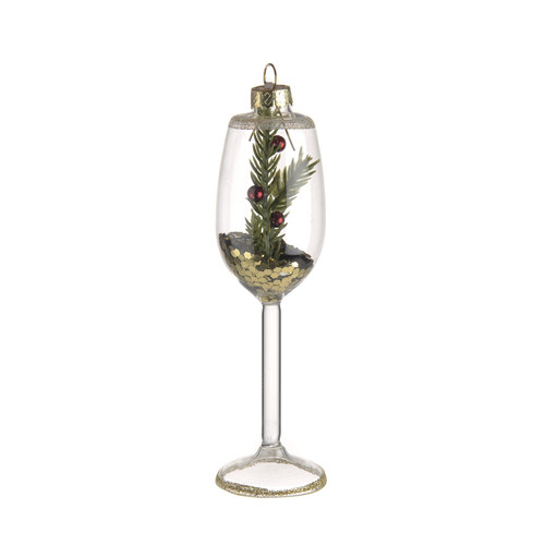 Clear Glass Goblet Ornament (14cm)
