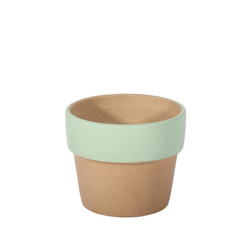 Brown Pot with Green Band (7cm)