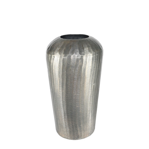 Antique Silver Hypnos Metal Vase (45cm H)