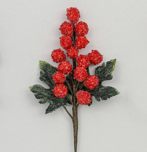 Iced Boxwood Berries Pick (20cm)
