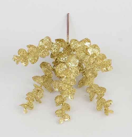 Champagne Glitter Festive Eucalyptus Pick
