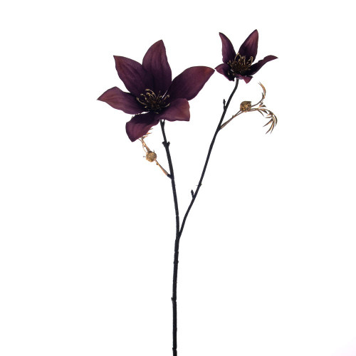 Purple Clematis Flower Spray (45cm)