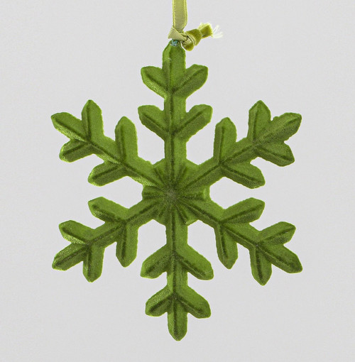 Moss Green Felt Snowflake Hanging Decoration (15cm)