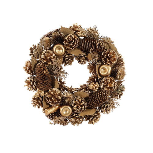 Gold Cone, Apple & Berry Christmas Wreath (30cm)