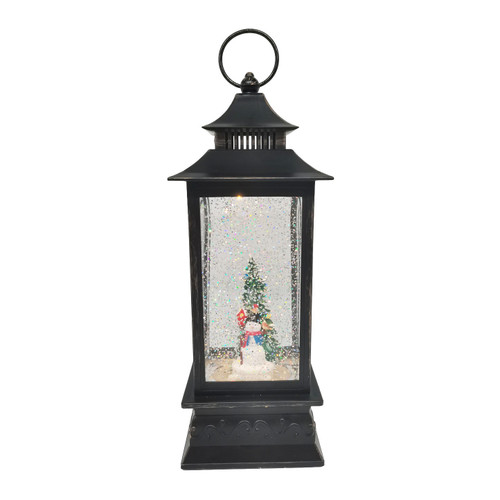 Black Snowman Lantern Snow Globe (H28cm)
