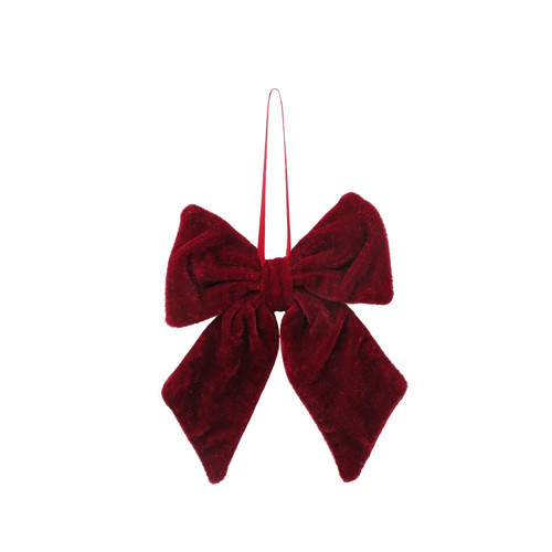 Burgundy Fabric Hanging Bow (15cm)