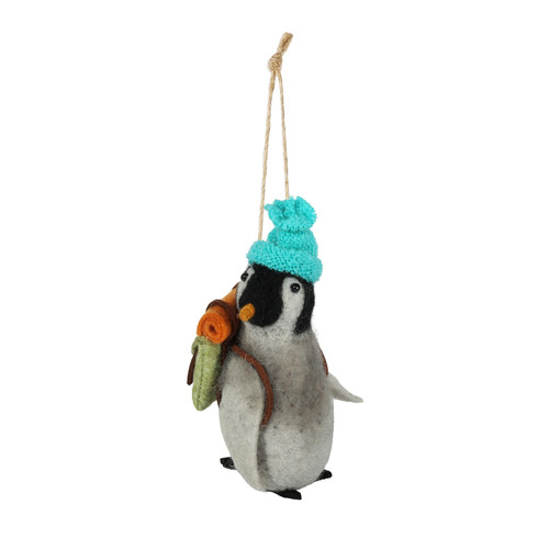 Felt Penguin with Backpack Hanging Decoration (H12cm)