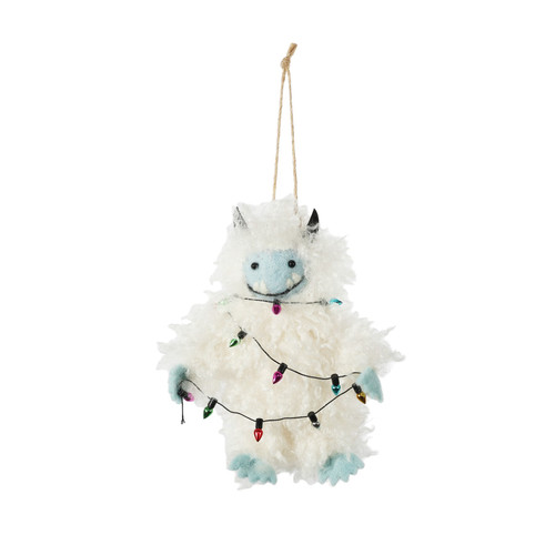 Felt Yeti with String Lights Hanging Decoration (14cm)