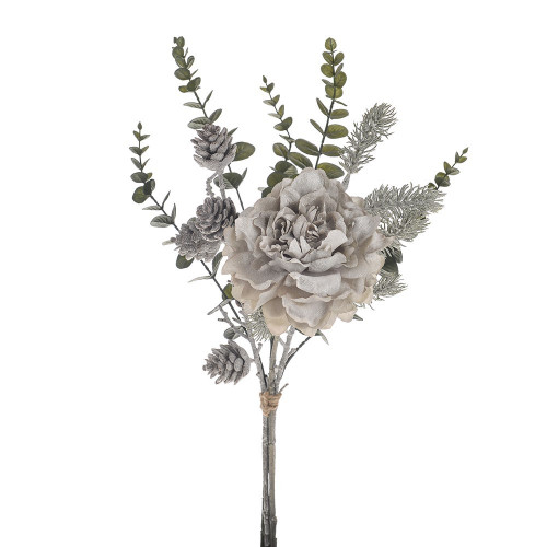 Green Peony Pinecone & Eucalyptus Bouquet (56Cm)