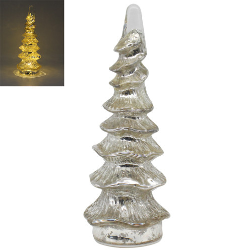 Silver LED Christmas Tree (34cm)