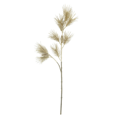 Gold Pine Cone & Foliage Stem Pick (121cm)