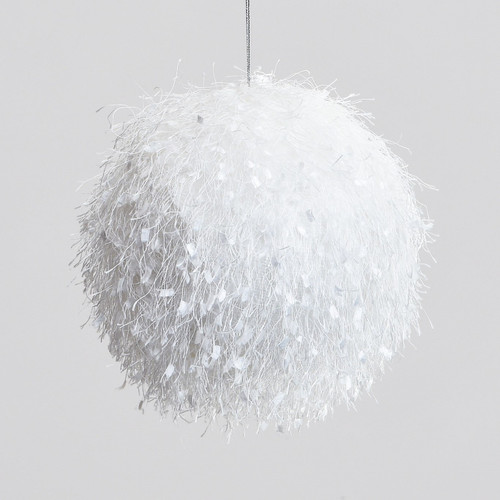 Snow White Fluffy Bauble (15cm)
