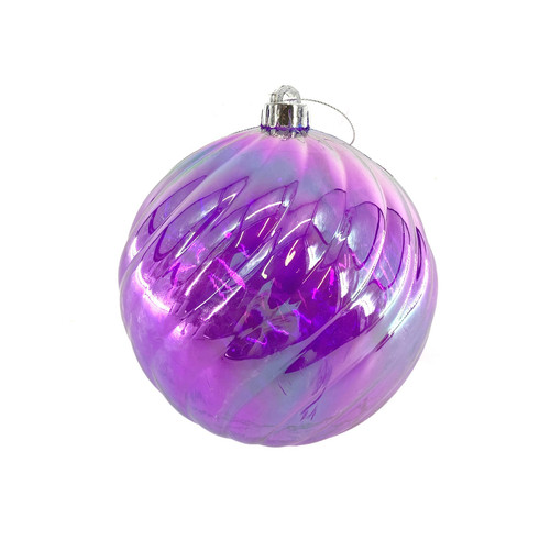 Purple Swirly Christmas Bauble (15cm)